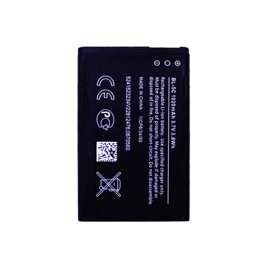 Batería BL-5C para Nokia 1100/1101/1110/1110I/1112/1200/1208/1209/1600/1650/1680C/1800/2300/2310/2323C/2330C 1020mAh Batería BL-5C para Nokia 1100/1101/1110/1110I/1112/1200/1208/1209/1600/1650/1680C/1800/2300/2310/2323C/2330C 1020mAh